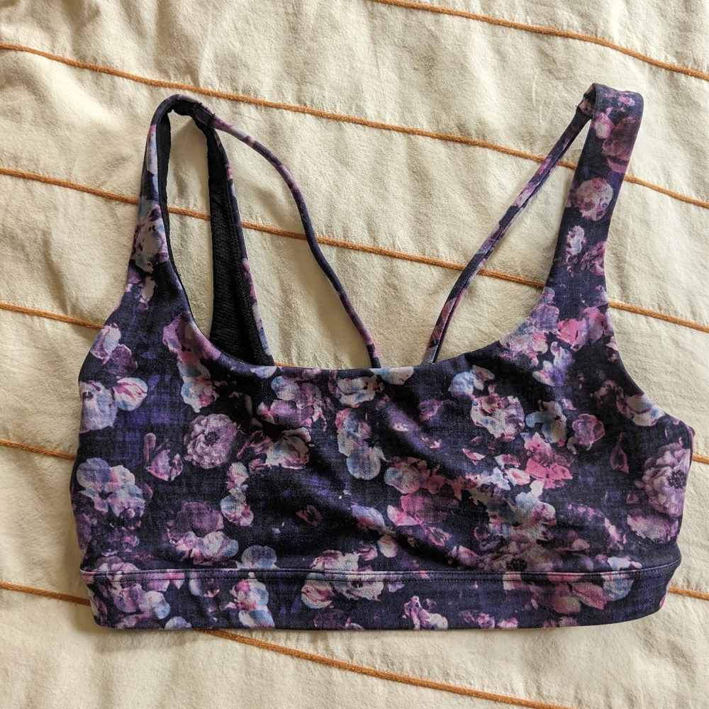 Athleta Purple Floral Sports Bra